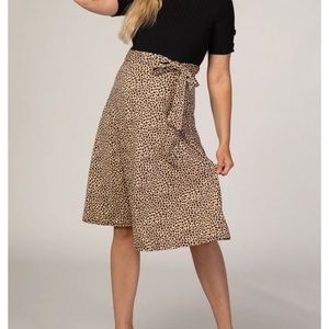 Pink blush leopard maternity dress.